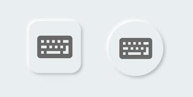 Keyboard solid icon in neomorphic design style. Computer button signs vector illustration.