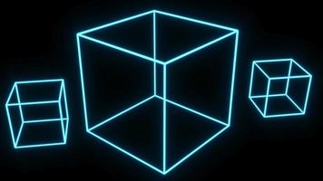 3D Rendering Illustration Rectangle Glowing neon light   for future premium product and technology business finance photo
