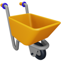 Farmer wheelbarrow 3d rendering isometric icon. png