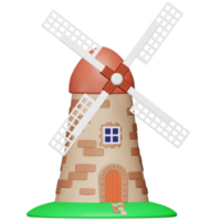 windmolen 3d renderen isometrische icoon. png