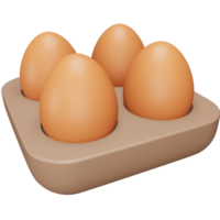 Egg tray 3d rendering isometric icon. png