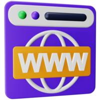 Browser-Website 3D-Rendering isometrisches Symbol. png