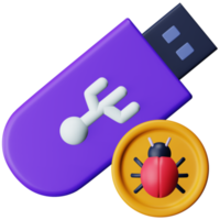 USB drive 3d rendering isometric icon. png