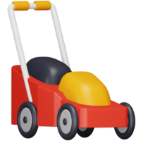 Lawn mower 3d rendering isometric icon. png