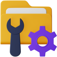 Folder maintenance 3d rendering isometric icon. png