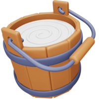 Milk bucket 3d rendering isometric icon. png