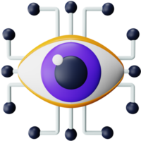 cyber oog 3d renderen isometrische icoon. png