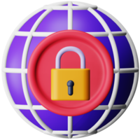 internet säkerhet 3d tolkning isometrisk ikon. png