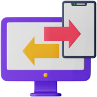 Remote access 3d rendering isometric icon. png