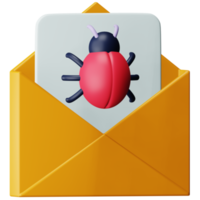 Spam email virus 3d rendering isometric icon. png