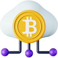 Cryptocurrency cloud mining 3d rendering isometric icon. png