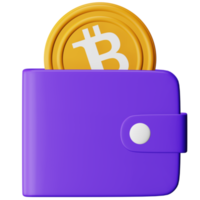 Bitcoin Wallet 3D-Rendering isometrisches Symbol. png