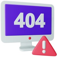 error 404 icono isométrico de representación 3d. png