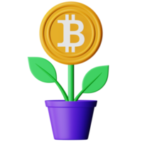 Bitcoin farm 3d rendering isometric icon. png