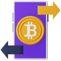 Crypto transaction 3d rendering isometric icon. png