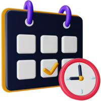 Date and time 3d rendering isometric icon. png