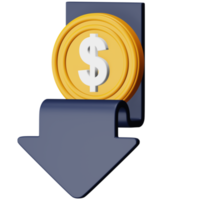 Price down 3d rendering isometric icon. png