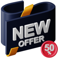 New offer discount 3d rendering isometric icon. png