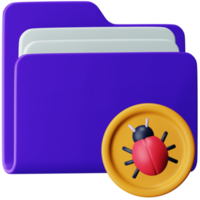Infected folder 3d rendering isometric icon. png