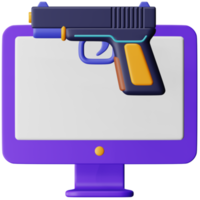 Online robbery 3d rendering isometric icon. png