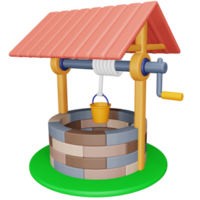 Well 3d rendering isometric icon. png