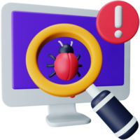 Bug detector 3d rendering isometric icon. png