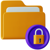 Folder encryption 3d rendering isometric icon. png