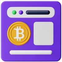 Bitcoin website 3d rendering isometric icon. png