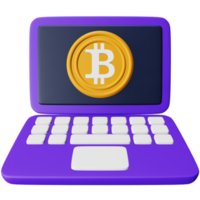 Bitcoin digital money 3d rendering isometric icon. png