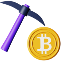 icono isométrico de renderizado 3d de minería bitcoin. png