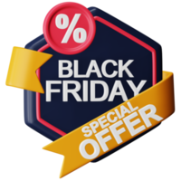 Black Friday Sonderangebot 3D-Rendering isometrisches Symbol. png