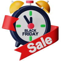 Black friday deadline 3d rendering isometric icon. png