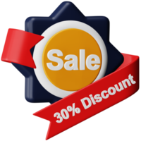 Sale sign 3d rendering isometric icon. png