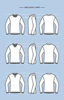 Long Sleeve T Shirt With Alternative Collar Outline Template vector