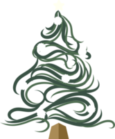 diseño caligráfico del árbol de navidad png