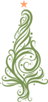 caligrafia de árvore de natal png