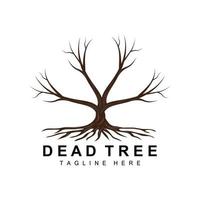 Tree Logo Design, Dead Tree Illustration, Wild Tree Cutting, Global Warming Vector, Earth Drought, Product Brand Icons vector