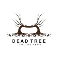 Tree Logo Design, Dead Tree Illustration, Wild Tree Cutting, Global Warming Vector, Earth Drought, Product Brand Icons vector