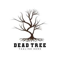 Tree Logo Design, Dead Tree Illustration, Wild Tree Cutting, Global Warming Vector, Earth Drought, Product Brand Icons vector