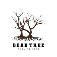 Tree Logo Design, Dead Tree Illustration, Wild Tree Cutting, Global Warming Vector, Earth Drought, Product Brand Icons vector