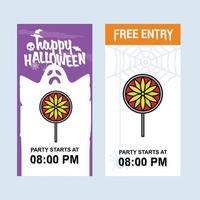 Happy Halloween invitation design with candy vector