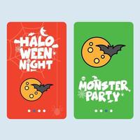 diseño de invitación de feliz halloween con vector de luna