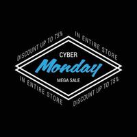 Cyber monday sale card with elegent design vector