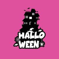 diseño de halloween con tipografía y vector de fondo claro