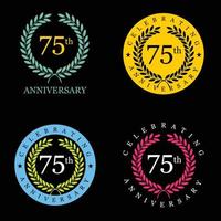 Celebrating anniversary badges with elegent design vector