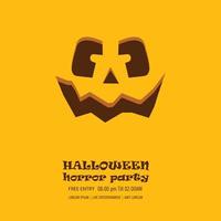 Halloween pumpkin with happy face background. Vector Illustration.