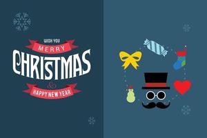 Merry Christmas card with elegent design and typography vector