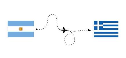 vuelo y viaje de argentina a grecia por concepto de viaje en avión de pasajeros vector