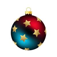 Rainbow Christmas tree toy or ball in blue and red color vector