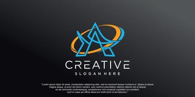 logotipo de letra a con vector premium de concepto abstracto creativo